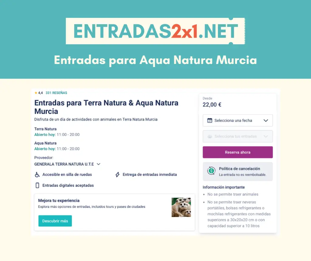 Precios de las Entradas para Aqua Natura Murcia